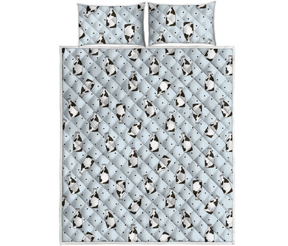 Cow Milk Bottle Pattern Print Quilt Bed Set