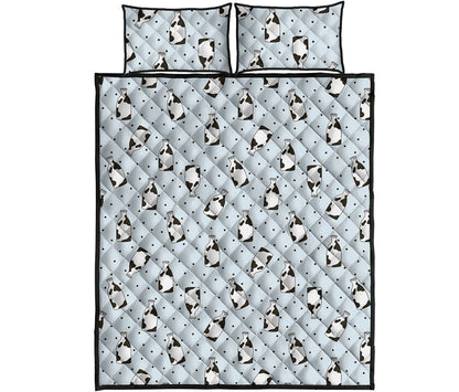 Cow Milk Bottle Pattern Print Quilt Bed Set