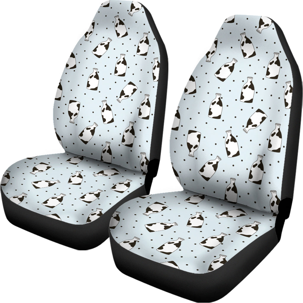 Cow Milk Bottle Pattern Print Universal Fit Car Seat Covers