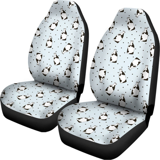 Cow Milk Bottle Pattern Print Universal Fit Car Seat Covers