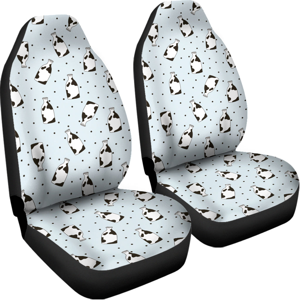 Cow Milk Bottle Pattern Print Universal Fit Car Seat Covers