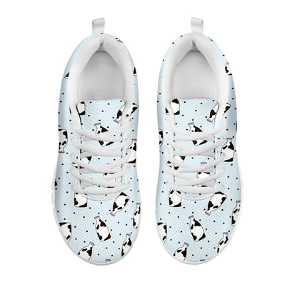 Cow Milk Bottle Pattern Print White Sneakers