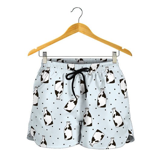 Cow Milk Bottle Pattern Print Women's Shorts