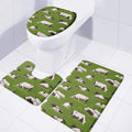 Cow On Green Grass Pattern Print 3 Piece Bath Mat Set