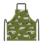 Cow On Green Grass Pattern Print Apron