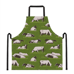 Cow On Green Grass Pattern Print Apron