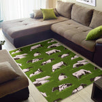 Cow On Green Grass Pattern Print Area Rug GearFrost