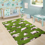 Cow On Green Grass Pattern Print Area Rug GearFrost