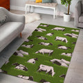 Cow On Green Grass Pattern Print Floor Mat
