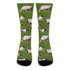 Cow On Green Grass Pattern Print Crew Socks