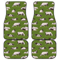 Cow On Green Grass Pattern Print Front and Back Car Floor Mats