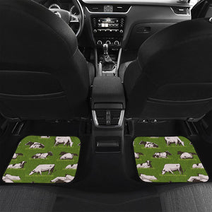 Cow On Green Grass Pattern Print Front and Back Car Floor Mats
