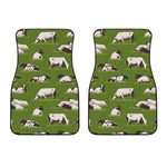 Cow On Green Grass Pattern Print Front Car Floor Mats
