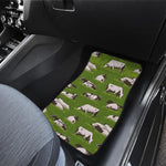 Cow On Green Grass Pattern Print Front Car Floor Mats