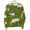 Cow On Green Grass Pattern Print Men's Crewneck Sweatshirt GearFrost