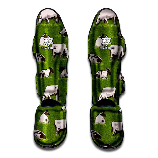 Cow On Green Grass Pattern Print Muay Thai Shin Guard