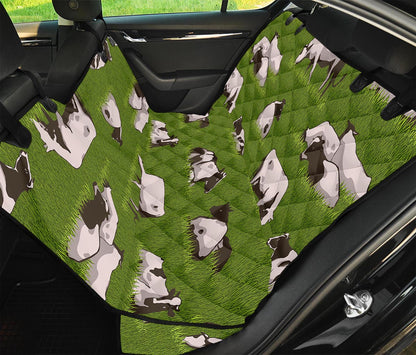 Cow On Green Grass Pattern Print Pet Car Back Seat Cover