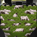 Cow On Green Grass Pattern Print Pet Car Back Seat Cover