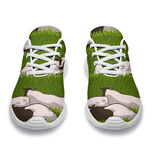 Cow On Green Grass Pattern Print Sport Shoes GearFrost