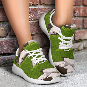 Cow On Green Grass Pattern Print Sport Shoes GearFrost