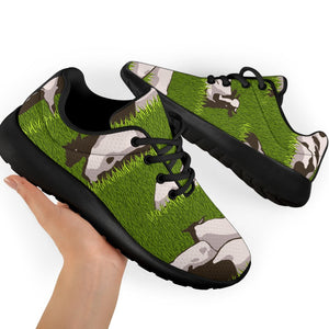 Cow On Green Grass Pattern Print Sport Shoes GearFrost