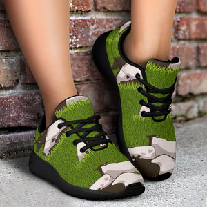 Cow On Green Grass Pattern Print Sport Shoes GearFrost