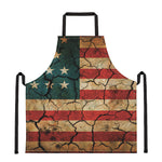 Cracked American Flag Print Apron