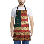 Cracked American Flag Print Apron