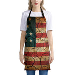 Cracked American Flag Print Apron