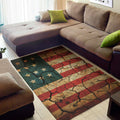 Cracked American Flag Print Floor Mat