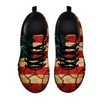 Cracked American Flag Print Black Sneakers