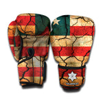 Cracked American Flag Print Boxing Gloves