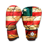 Cracked American Flag Print Boxing Gloves