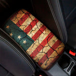 Cracked American Flag Print Car Center Console Cover