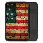 Cracked American Flag Print Car Center Console Cover