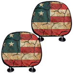 Cracked American Flag Print Car Headrest Covers