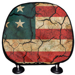 Cracked American Flag Print Car Headrest Covers
