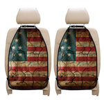 Cracked American Flag Print Car Seat Organizers