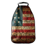 Cracked American Flag Print Car Seat Organizers