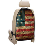 Cracked American Flag Print Car Seat Organizers