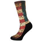 Cracked American Flag Print Crew Socks