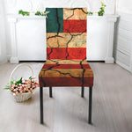 Cracked American Flag Print Dining Chair Slipcover