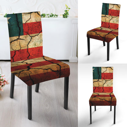 Cracked American Flag Print Dining Chair Slipcover