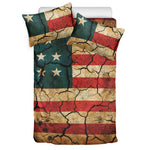 Cracked American Flag Print Duvet Cover Bedding Set