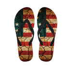 Cracked American Flag Print Flip Flops