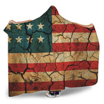 Cracked American Flag Print Hooded Blanket