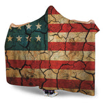 Cracked American Flag Print Hooded Blanket
