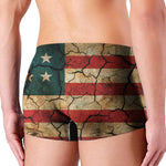 Cracked American Flag Print Men's Boxer Briefs