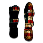 Cracked American Flag Print Muay Thai Shin Guard