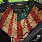 Cracked American Flag Print Pet Car Back Seat Cover